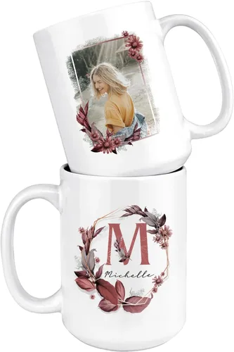 Vista 12 de Taza de café con nombre personalizado, regalo para mamá, esposa, novia, tazas personalizadas para mujeres con letra personalizada del alfabeto, taza