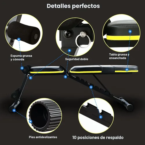 Vista 5 de Teclor Banco de pesas ajustable, bancos de entrenamiento plegables para gimnasio en casa, banco de ejercicios con 10 posiciones de respaldo
