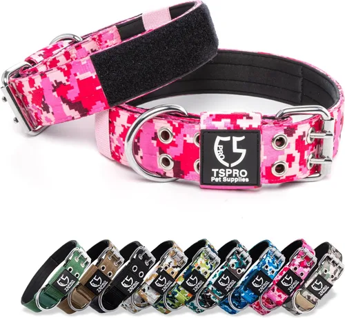 Vista 27 de TSPRO Collar Táctico para Perro de 1.25 Pulgadas de Ancho Collares Gruesos para Perro con Hebilla de Metal de Servicio Pesado, Duradero, Fuerte
