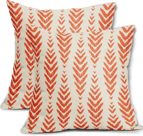 Vista 14 de Sweetshow - Juego de 2 fundas de almohada boho de 16x16 pulgadas, fundas de almohada étnicas bohemias negras con estampado geométrico de espiga