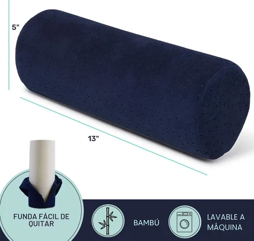 Vista 5 de AllSett Health - Almohada de refuerzo cilíndrica y redonda cervical con funda extraíble y lavable, diseñada ergonómicamente para cabeza, cuello