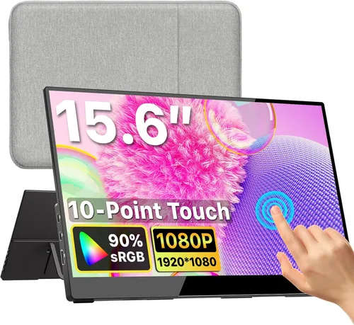 Vista 13 de kksmart Monitor portátil de 15.6 pulgadas 1080P FHD 86% sRGB 60Hz, monitor de viaje para laptop, MacBook Surface PC, Xbox PS5, HDMI Dual USB-C VESA
