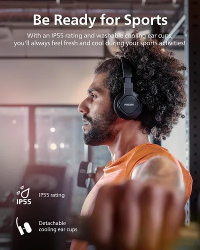 Vista 7 de Philips Auriculares deportivos inalámbricos A4216, hasta 35 horas de tiempo de reproducción, cojines refrescantes lavables, protección IP55