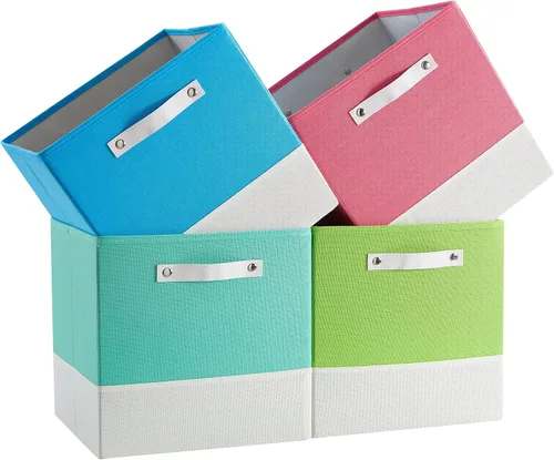 Vista 13 de Cajas Organizadoras de Cubo de Almacenamiento Organizador de Cubby de Tela 7.7 oz/yd² para Estante, Estantería, Clóset, Armario, Guardarropa