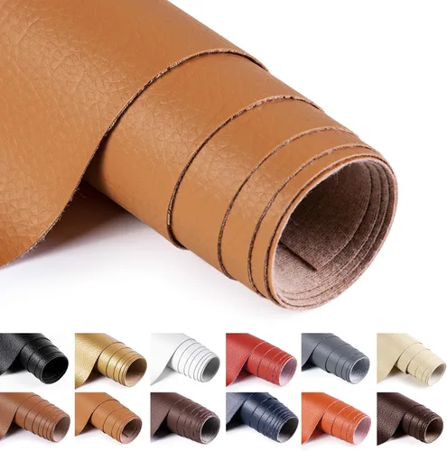 Vista 14 de ANMINY - Tela de piel sintética de vinilo de 54 pulgadas de ancho para tapicería por yarda, de 0.7MM de grosor, cuero PU suave, material de vinilo