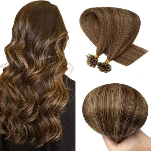 Vista 41 de SEGO Extensiones de cabello humano con micro cuentas, extensiones de cabello humano con micro bucle, lacio, natural, fusión fría, 1.76 oz/paquete