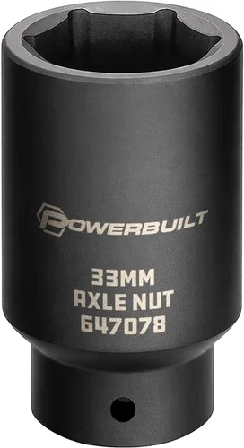 Vista 9 de Powerbuilt 647076 - 647076 - Toma de tuerca de eje de 1.142 in, punta extra profunda, quitar tuercas del eje del eje de la rueda delantera, orificio