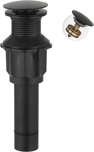 Vista 15 de BWE Tapón de drenaje negro para fregadero con desbordamiento, se adapta al orificio estándar del fregadero de baño de 1-1/2 a 1-3/4 pulgadas, negro