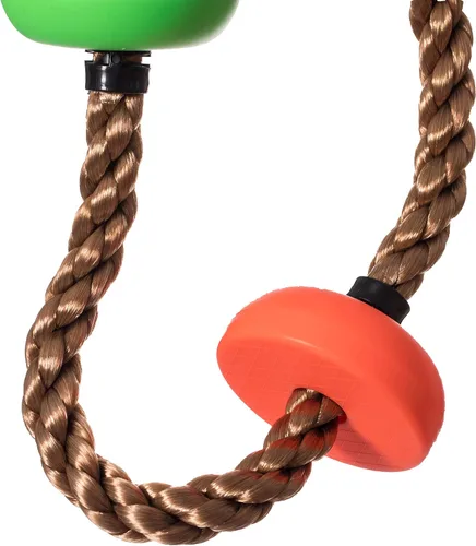 Vista 6 de Cuerda de escalada colorida con plataformas soporte de pie para niños interior al aire libre patio trasero