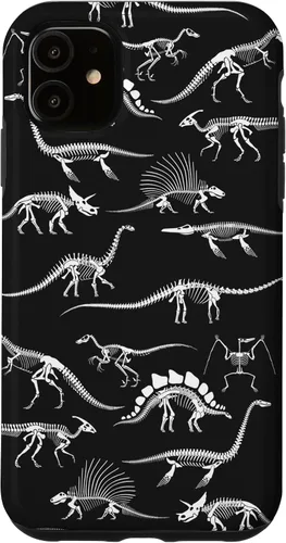 Vista 8 de Funda para iPhone 17 con diseño de huesos de dinosaurio fosilizado con animales prehistóricos