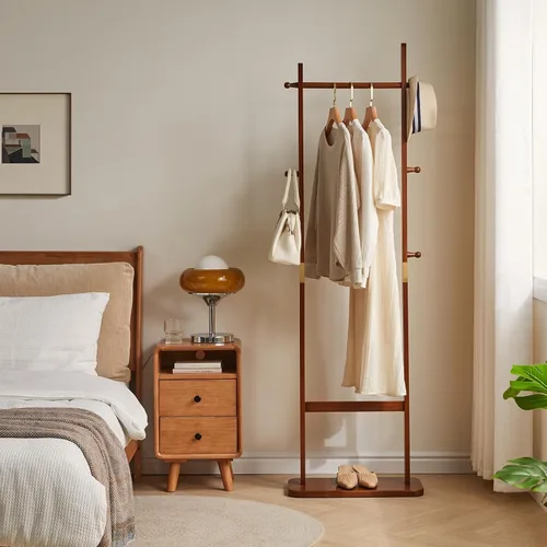 Vista 2 de Aibiju - Perchero de abrigos con soporte en forma de árbol y base muy resistente, estante de ropa independiente pequeño y resistente, perchas