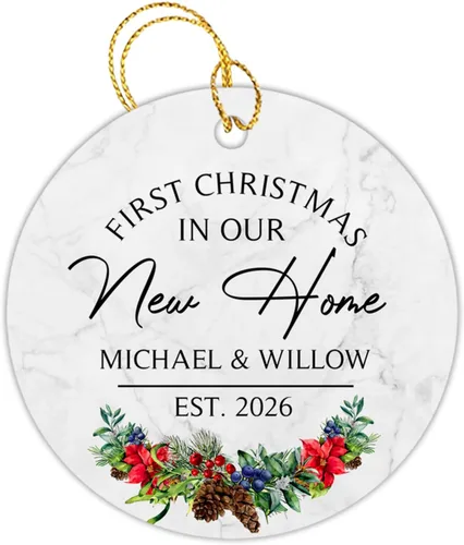 Vista 13 de Adorno personalizado para la primera Navidad en nuestro nuevo hogar, adorno de primera Navidad en el nuevo hogar, regalo de decoración