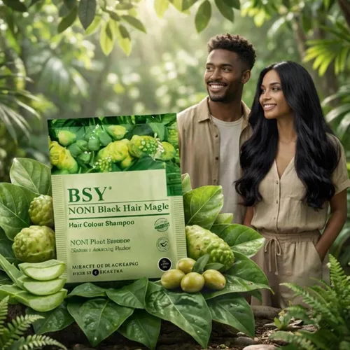Vista 9 de BSY Noni Black Hair Magic Hair - Champú de color para el cabello (0.4 fl oz x 6 bolsitas) Tinte permanente natural sin amoníaco para hombres