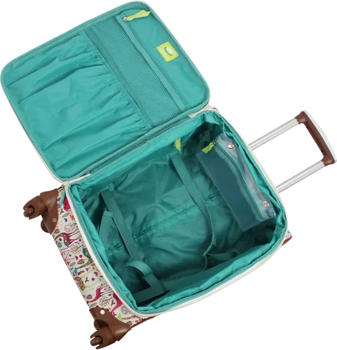 Vista 7 de Lily Bloom Patrón de diseño de equipaje de 28 pulgadas expandible con ruedas giratorias dobles, maleta grande y ligera bolsa a cuadros para mujeres