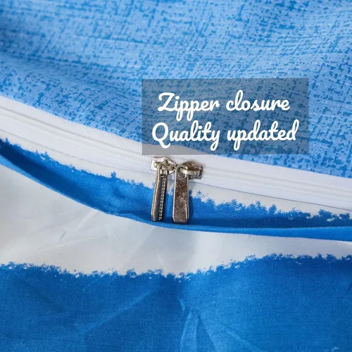 Vista 5 de Brandream Juego de ropa de cama de algodón para niños, tamaño matrimonial, juego de ropa de cama de ballena a rayas azul náutica, juego de cama