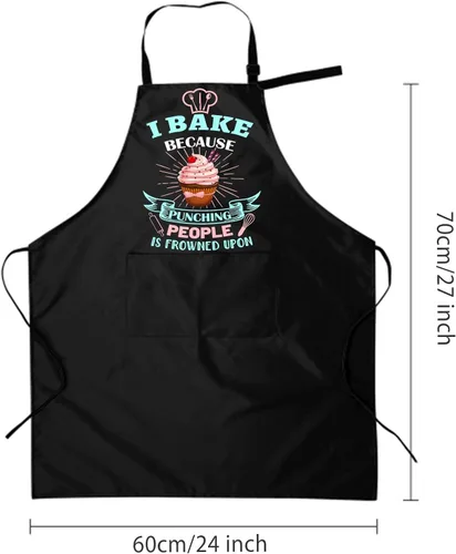 Vista 2 de Delantal de hornear para mujeres I Baking Because People Is Frowned, regalos para hombres, mujeres, familiares y amigos