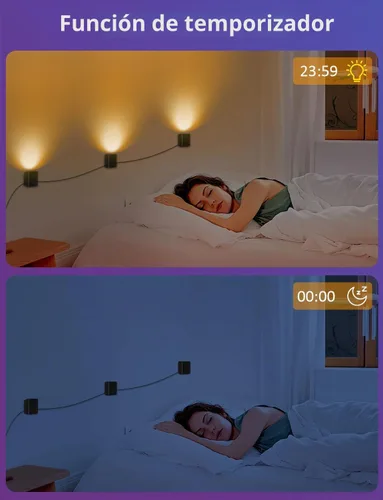 Vista 9 de APPECK - Juego de 4 apliques de pared, luces LED de pared RGBCW de 8 pies con iluminación ambiental