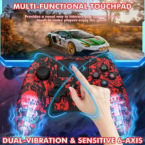 Vista 5 de Custom Wireless for PS4 Controller Compatible with Playstation 4PS4 SlimPS4 ProPCiOSAndroid with Turbo6-Axis Motion Sensor1000mAh Battery3.5mm