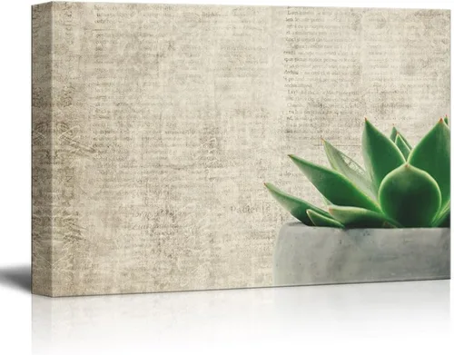 Vista 32 de Wall26 - Lienzo decorativo para pared (12.0 x 18.0 in), diseño de cactus sobre fondo azul