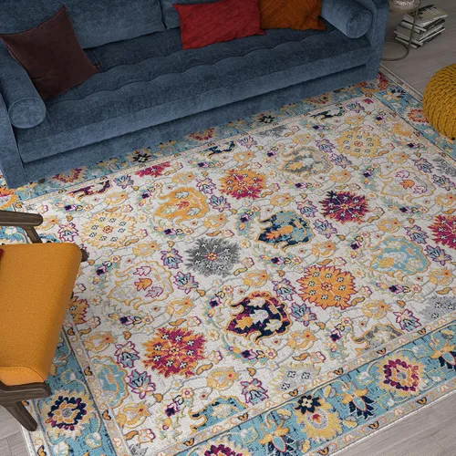 Vista 6 de Karas - Alfombra grande de 8 x 10 pies, alfombra tradicional para sala de estar, comedor, dormitorio, entrada interior, entrada, alfombra para sala
