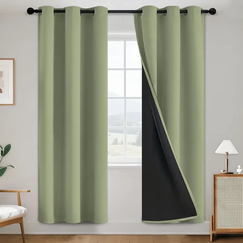 Vista 184 de SimpleHome - Cortinas opacas 100% para recámara, cortinas de ventana con ojales beige, con aislamiento térmico, cortinas de oscurecimiento