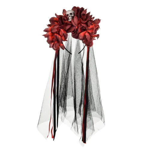 Vista 7 de Vividsun - Diadema con diseño de flores mexicanas para disfraz, Gratis Cinta B-Fushcia