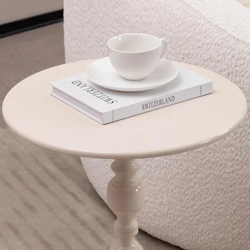 Vista 4 de Mesa auxiliar redonda para espacios pequeños, mesa de bebida de Martini alta con base de pedestal de metal con base de pedestal pesada para sala