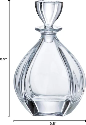 Vista 2 de Barski - Vidrio de calidad europea - Cristalino - Vino - Whisky - Licor - Decantador - con tapón - 32 oz - Hecho en Europa