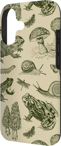 Vista 2 de Frog Mushroom 90s Vintage Dark Academia Aesthetic Biology Case for iPhone 17