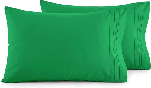 Vista 8 de Elegant Comfort Juego de fundas de almohada ultrasuaves de lujo de 2 piezas - Microfibra premium de calidad hotelera 1500, doble cepillado