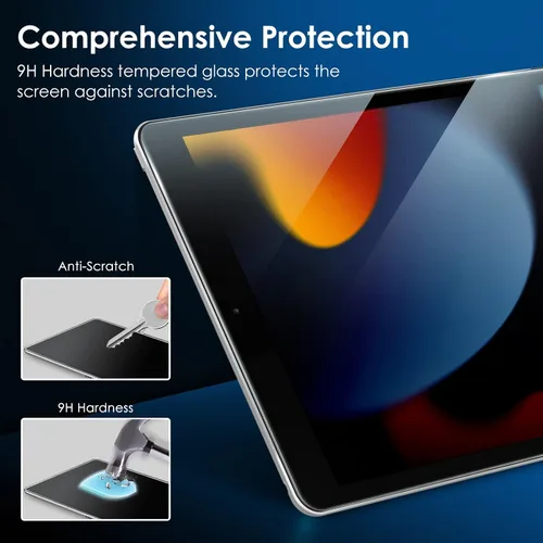Vista 4 de JETech Protector de pantalla One Touch Install para iPad de 10.2 pulgadas (9ª/8ª/7ª generación, 2021/2020/2019), película de vidrio templado con kit