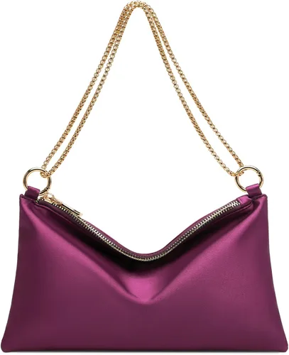Vista 9 de oscaurt Bolso de noche para mujer, cartera de hombro de satén para graduación, compromiso, cóctel, fiesta, boda