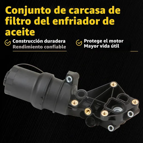 Vista 3 de Kit de adaptador de carcasa de filtro de aceite de motor con adaptador de sensor de junta de filtro de aceite compatible con Audi TTRS Mk2 VW New