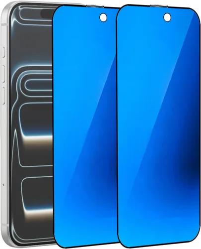 Vista 13 de Paquete de 2 vidrios templados de privacidad anti-azul para iPhone X/iPhone XS/iPhone 11 Pro Mirror Protector de pantalla anti-espía película