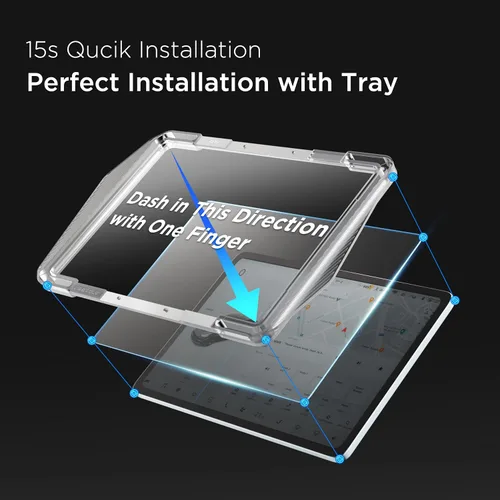 Vista 2 de Protector de pantalla compatible con Tesla Model 3 Model Y 2016-2023, kit de alineación de 15 pulgadas, control central, protector de pantalla