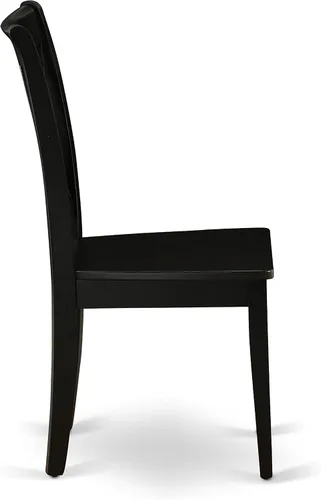 Vista 9 de East West Furniture LGCL7-BLK-W - Juego de mesa de comedor de 7 piezas que consta de una mesa de comedor rectangular con hojas de mariposa y 6 Negro