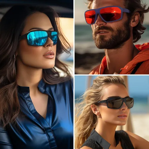 Vista 2 de MAXJULI Sports Polarized Sunglasses for Big Heads Men Women Rectangular Square Frame Glasses 82098210