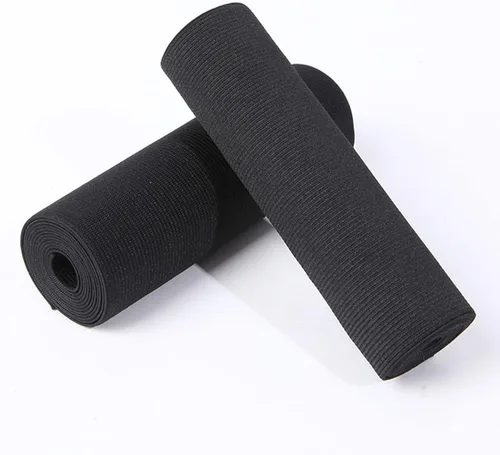 Vista 2 de Bandas elásticas de punto de 8 pulgadas por 3 yardas para coser (8 pulgadas, negro)