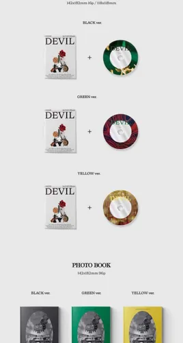 Vista 3 de Oneus Devil 1st Album Random Version 16p Lyrics Book+96p PhotoBook+1p Hidden Card+2p PhotoCard+Message PhotoCard SET+Tracking Kpop Sealed