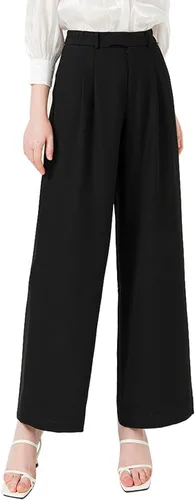 Vista 2 de Vien Tran Pantalones de trabajo de cintura alta de los años 70, estilo palazzo para oficina, casual, negocios, mujeres