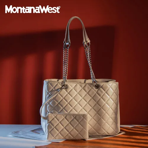 Vista 2 de Montana West Bolso de mano para mujer, bolsos acolchados para mujer, bolso hobo de moda