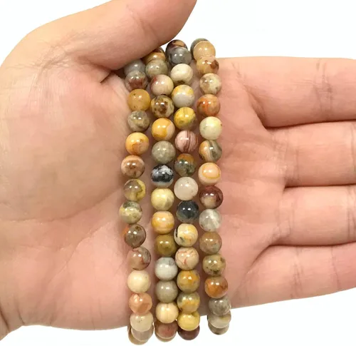 Vista 693 de Gem Avenue Handmade Round Bead Stretch Bracelet Unisex Natural Stone Beaded Jewelry for Men & Women, Elastic Wristband for Daily Wear