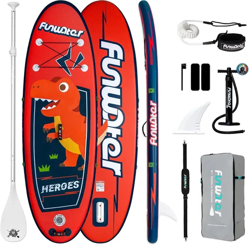 Vista 12 de FunWater Inflatable Stand Up Paddle Board with Premium SUP Paddleboard Accessories, Anti-Slip EVA Deck, 11'6''/11'/10'6'' Paddle Boards for Adults &