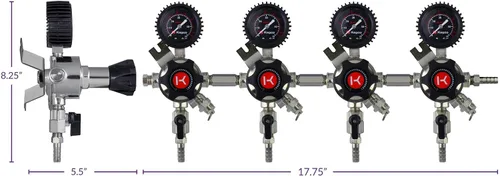 Vista 5 de Kegco Regulador secundario 3PLHU5S-4, cuatro productos, cromo