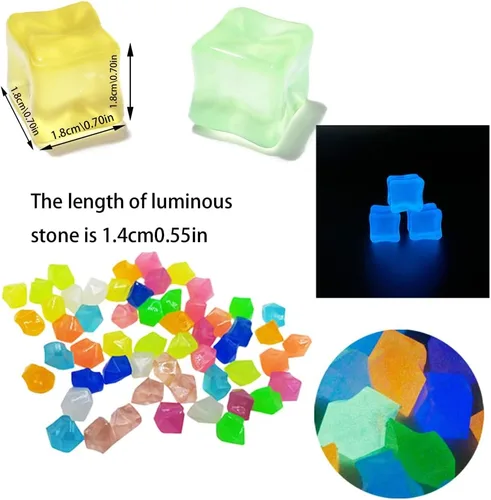 Vista 2 de 94 + 300 cubos acrílicos falsos y gemas de plástico, cristales de diamante falsos luminosos cuadrados triturados para decoración de mesa, decoración