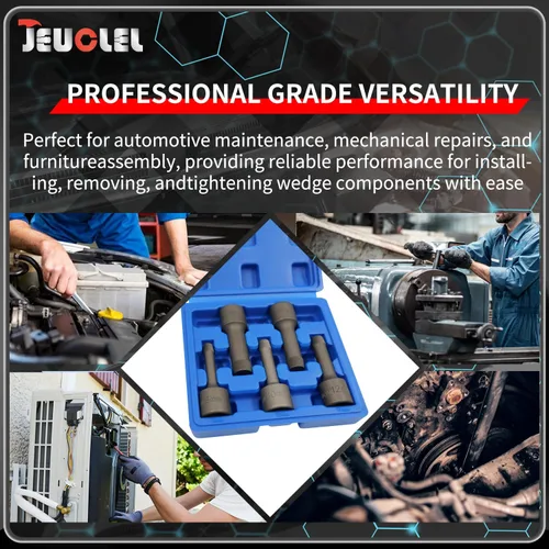 Vista 6 de Juego de 5 extractores de cuña de impacto de 1/2 pulgada, extractor de pernos 8mm, 10mm, 12mm, 14mm, 16mm Socket, Easy Out Bolt Remover Kit