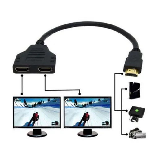 Vista 10 de chenyang Adaptador de cable de extensión de interruptor divisor HDMI 1 a 2 con conector micro y mini HDMI