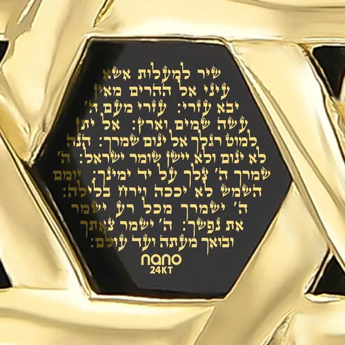 Vista 2 de NanoStyle Collar de estrella de David con colgante de salmo para hombres o mujeres con Shir Lamaalot Salmo 121 canción hebrea de ascensos oración