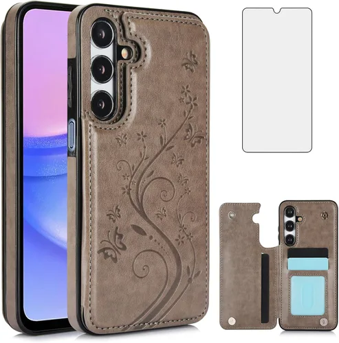 Vista 8 de Asuwish Funda de teléfono para Samsung Galaxy A15 5G/4G con protector de pantalla de vidrio templado, tarjetero con soporte para tarjetero, soporte