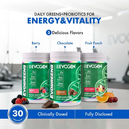 Vista 2 de Evogen Evogreens - Polvo Super Greens Promueve la recuperación, el bienestar y la salud inmunológica Superalimento en polvo con espirulina